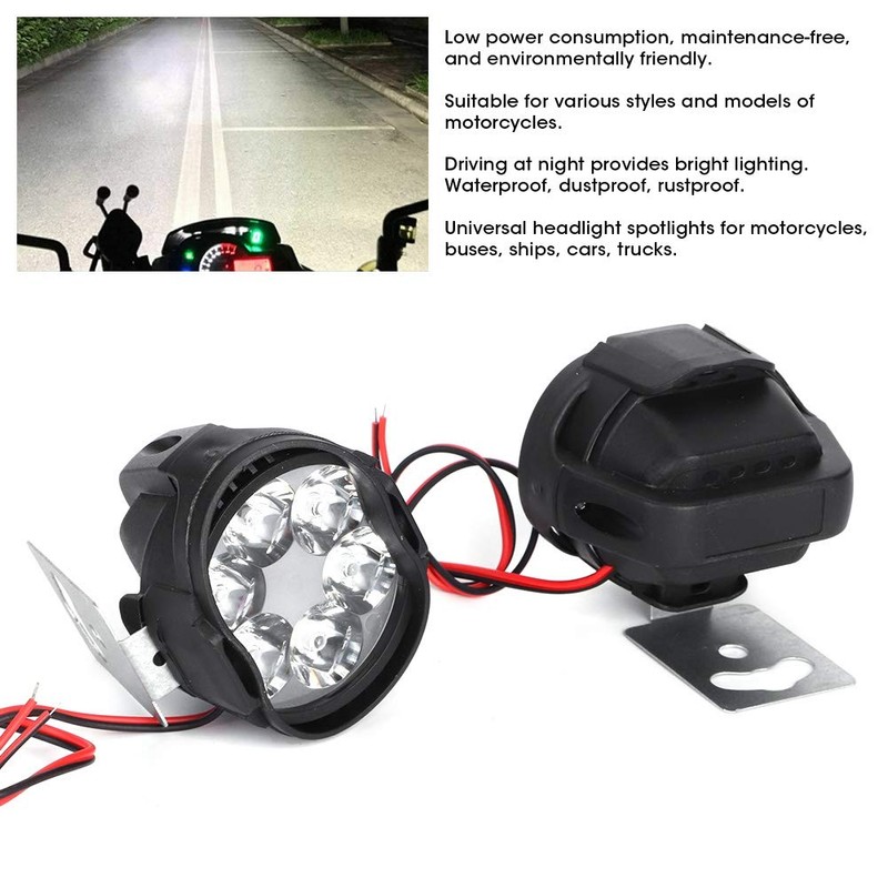 Headlights/Headlights,2Pcs 6 Led Spot Fog Light Motorcycle Headlight Universal Waterproof