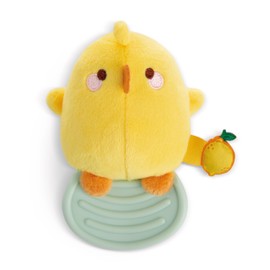 NICI Piu 49478 Teething Ring 10 cm Yellow Cuddly Toy for Babies and Toddlers to Grip, Cuddle, Discover and Fall Asleep