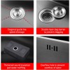 ARTLINE 16 Gauge Black Kitchen Sink, 3 Hole Stainless Steel