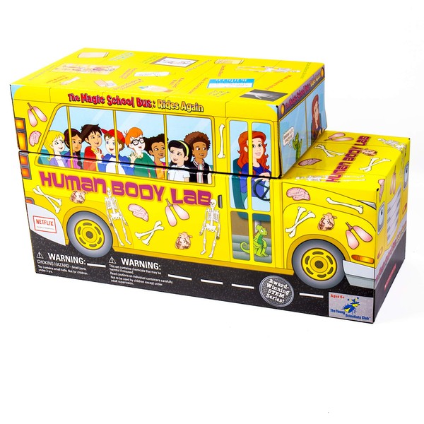 The Magic School Bus: Human Body Lab By Horizon Group USA, Homeschool STEM Kit, Includes Hands-On Educational Manual, Experiment Cards, Plastic Human Skeleton, Data Notebook, Hinge Joint Model & More