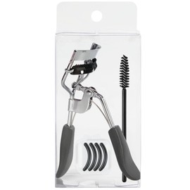 Eyelash Curler with Eyelash Brush and 4 Rubber Refill Pads Professional Eyes Makeup Tool Durable Carbon Steel Lash Curler Fit Universal Eye Shapes Quick Natural Curling(Black)