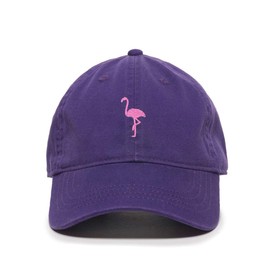 Tech Design Pink Flamingo Baseball Cap Embroidered Cotton Adjustable Dad Hat