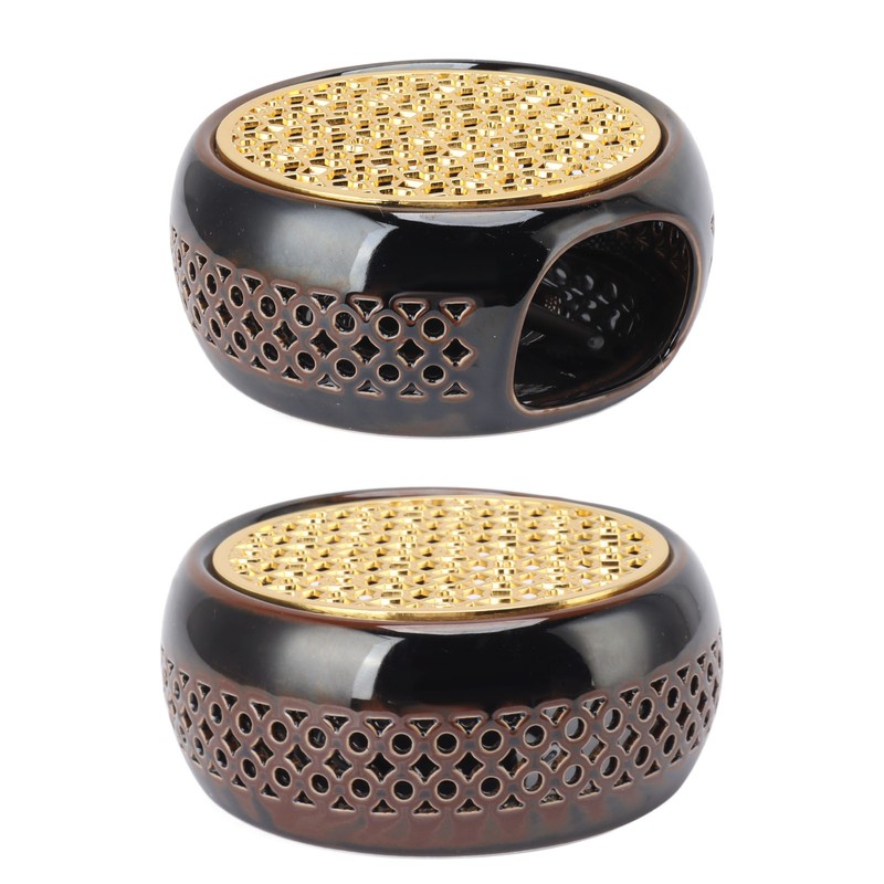 Bronze Brown Tea Light Teapot Warmer Hollow Concave Looking Ceramic