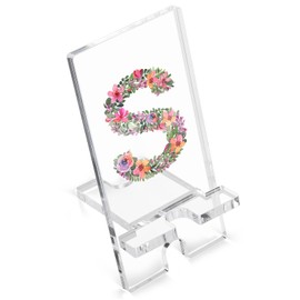 vizuzi S Letter Phone Holder, S Monogram Cell Phone Stand, S Name Letters Phone Stand Decor Gifts for Women, Friends, Sister, Her, Boss Lady, Co-Worker Initial Gifts S Acrylic Phone Stands ZAA72