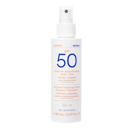 KORRES YOGHURT Sonnenspray-Emulsion für Gesicht & Körper SPF50, schnell einziehend, spendet lang anhaltende Feuchtigkeit, wasserresistent, 150 ml