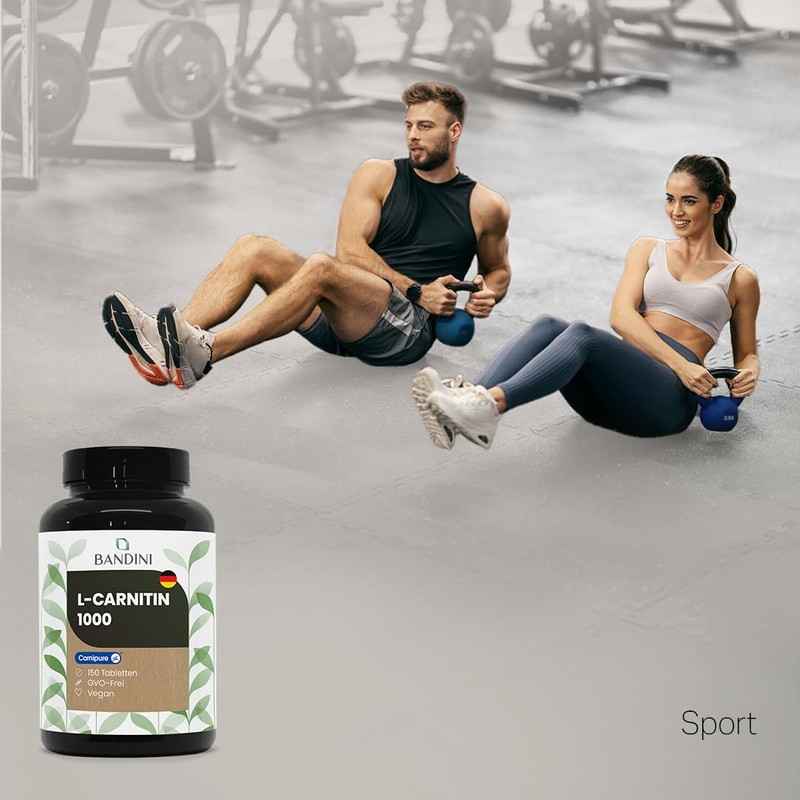 Bandini L-Carnitine Premium Raw Material Carnipure, Maximum Dosage, 1000 mg,