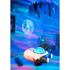 Galaxy Star Projector for Kids, 6 Colors & 5 White Noise Ceiling Night Light with Remote Control, Northern Lights Projector Gifts for Girls Boys Adults,Bedroom Party Decoration (Gray)