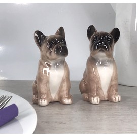 Lesser & Pavey Salt & Pepper Set for All Types of Kitchen | Ceramic Salt & Pepper Shaker Set | Lovely Pepper Pots | Pepper Shaker (French Bulldog)