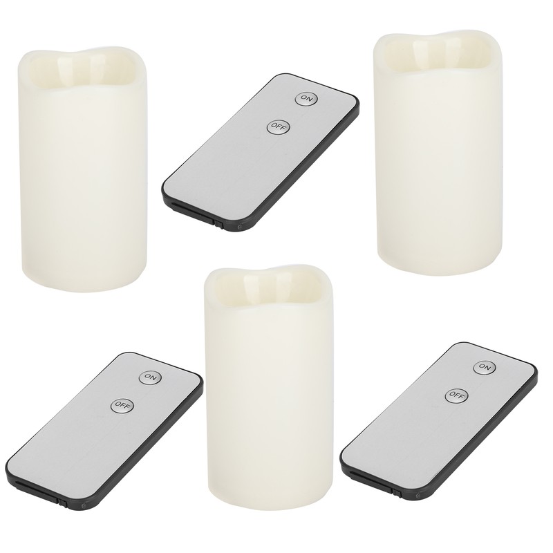 3pcs Electronic LED Candles Plastic Flameless Flickering Pillar Fake Candles