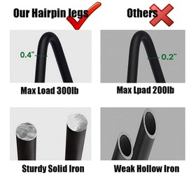 Heavy Duty Hairpin Legs 26 Inch Set of 4,DIY Metal Furniture Legs for Sofa/Cabinet/Nightstand etc | Diameter 3/8" | with Screws and 4pcs Bonus Rubber Floor Protectors (26")