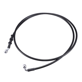 X AUTOHAUX Car Hydraulic Brake Pipe Oil Hose Pipe Fitting 28°90°AN3 M10 Black 170cm