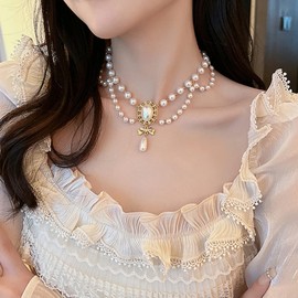 Pearl Necklace for Women Wedding Jewelry Sets for Brides Pearl Earrings and Bracelets for Women Pearl Jewelry Set Wedding Jewelry for Bride Bridemaids