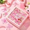 Siifert 15 Pcs Pink Bow Diamond Art Keychains Coquette Party