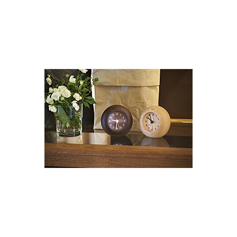 レムノス 置き時計 アラーム時計 レスト 丸 ブラウン rest LA13-12 BW Lemnos