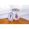 Abbott Collection 27-VALENSOLE-CVT Lavender Print Covered Mug & Strainer, White/Purple
