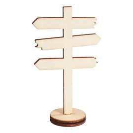 HobbyFun Miniature Wooden Signpost 4.5 x 8 cm Landscape Dollhouse Accessories Decoration DIY Path Nature