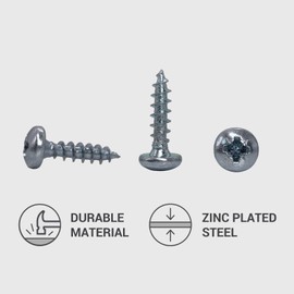 Pack of 250 DIN 7981 Galvanised Steel 5.0 x 20 mm Wood Screws Chipboard Screws with Flat Head Universal Pozi Drive Screw PZ Full Thread (250, 5.0 x 20 mm)