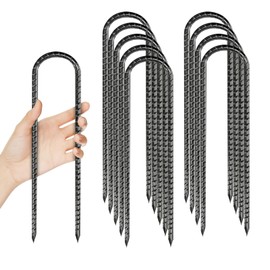 Trampoline Ground Anchor, Pack of 10 Ground Anchors, Pegs, 30 cm, Galvanised Steel Ground Anchor, Trampoline, 6 cm Wide U-Shaped Ground Anchors for Securing Fence, Tents, Canopies, Flower Stands