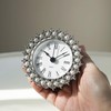 NIKKY HOME Small Table Clock with Faux Pearls Battery Operated