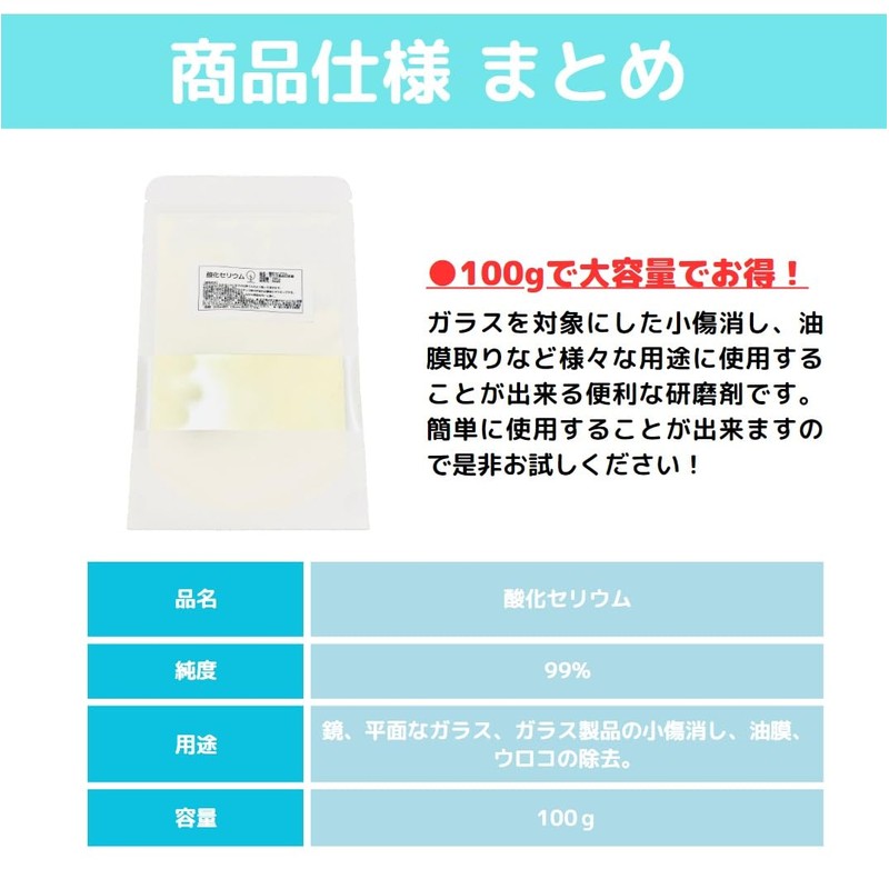Cerium Oxide, 3.5 oz (100 g), Glass Abrasive, 99% Purity,