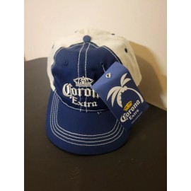 Corona Vintage Corona Extra Blue & White Embroidered Logo Adjustable Strapback Hat NWT