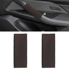 LHDOS 2PCS Car Grab Handle Cover, Anti-Scratch Auto Inner Front Rear Door Pull Handle Cover, PU Leather Door Grip Gloves Protector Auto Interior Decoration Accessories for Car, Truck, SUV (Coffee)