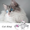 Cute Cat Ring Sterling Silver: 925 Adjustable Cute Kitty Animal