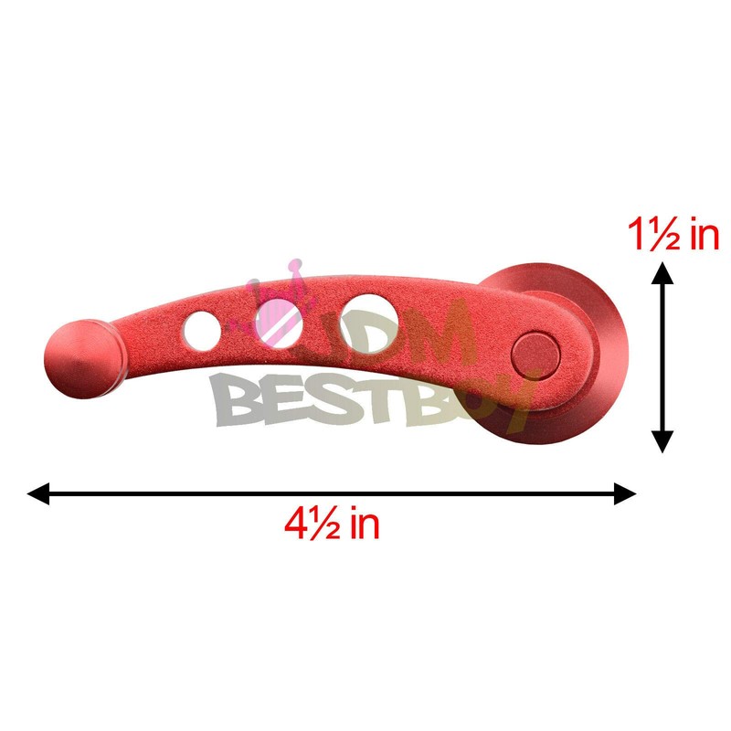 JDMBESTBOY 2Pcs RED Car Window Winder Glass Crank Handle Aluminium