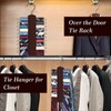 2 Pack Tie Rack for Closet, Premium Wooden Necktie Organizer