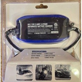 Cen-Tech 6V/12V 2 Amp 3 Stage Microprocessor Controlled Automatic Battery Charger