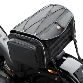KEMIMOTO Motorcycle Tail Bag, Dual Use Motorcycle Rear Seat Bag with Waterproof Rain Cover, 50L Expandable Motorbike Helmet Bag Luggage Storage Backpack