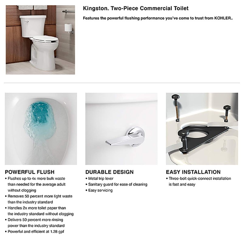 Kohler 25100-0 Kingston Toilet Tank, White