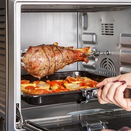 Hot Air Fryer Stainless Steel Roasting Chicken Fork Fish Meat Grill Fork Hot Air Fryer Accessories Replacement Parts Rotisserie Meat Forks Made of Stainless Steel for the Grill