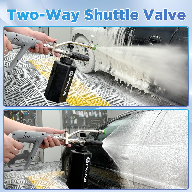 PWACCS Foam Cannon Dual Connector, Pressure Washer Car Wash Foam