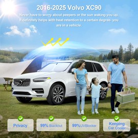 SHINELINERS 10pcs Car Window Shades for Volvo XC90 2016-2025 Accessories,Windshield Sun Shade Side Rear Full Sunshade,Sun Visor UV Blocking, Privacy Protection and Blackout for Camping Outdoor