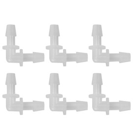 Partuto 6 Pcs Universal Automotive Vacuum Tubing Connector - Car 90 Degree 5/16" L Shaped Vacuum Tubing Connector Assortment 2 Way Vacuum Line Fittings - Plastic Transparent