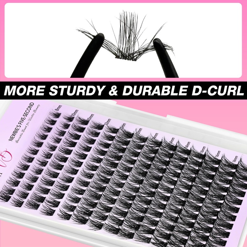 VEYESBEAUTY Lash Clusters Individual Eyelash Extensions Thin & Invisible Band