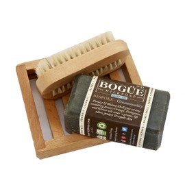 Handmade Goat Milk Soap Giftset- BOGUE No.13 Grease Monkey Blend Three Aggregate serious scrubbing & Essential Oils remove grime, Heal Cuts & Abrasions. Nail Scrubber and Tray Included