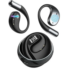 HOvicative AI Translator Headphones, Real Time Translation Earbuds, Bluetooth Translation Headphones, 134 Voice Translator with Real Time Translation for Travel Learning (Light Grey)