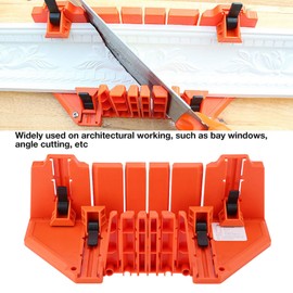 Saw Storage Mitre Box With Degree Cutting Guide,14inch Plastic Mitre Box Receptacle Box Wood Cutting Hand Saw Hardware Tool Mitre Box with Clamp for Accurate Cutting