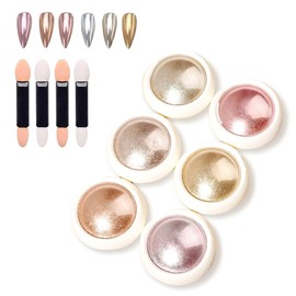 6 Pcs Chrome Nail Powder,Metallic Holo Nail Chrome Powder,ose Gold Chrome Nail Powder Metal nail art powder for Decorative Furniture,Phone Cases,Glasses Frames,Nails DIY and other Art