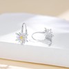 Edelweiss Earrings Sterling Silver Edelweiss Flowers Lever Earrings White Flowers