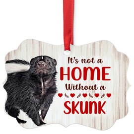 House is Not A Home Without Black White Skunk Christmas Ornaments 2024 Aluminum Wild Animal Lover Gifts