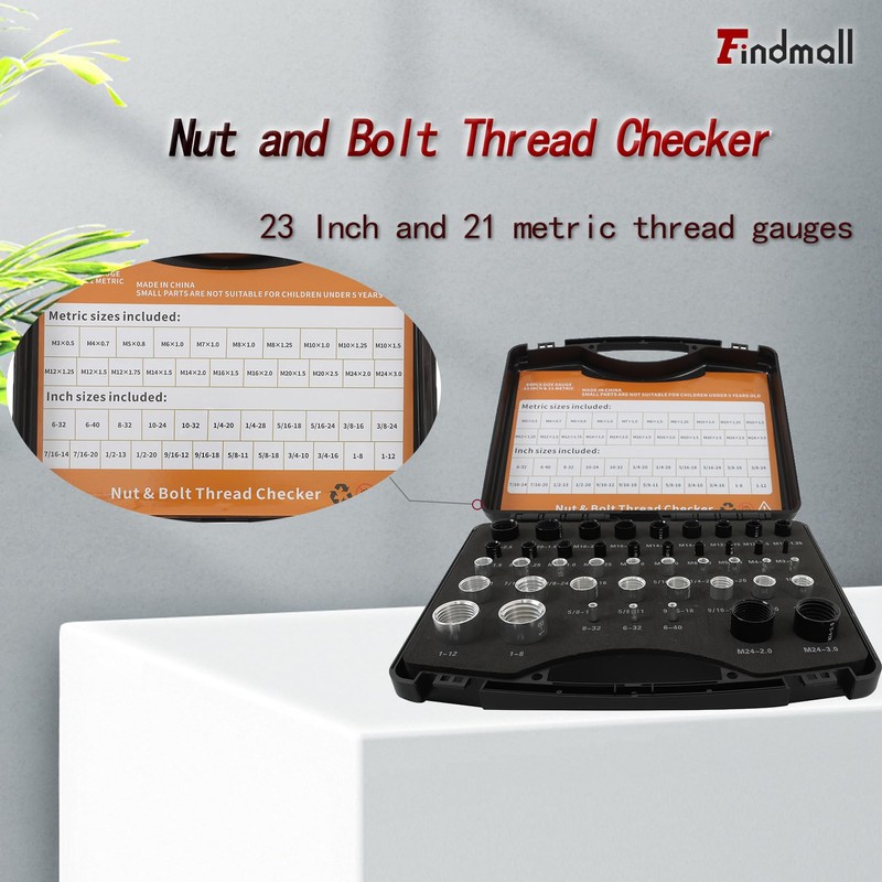 findmall 44 PCS Nut and Bolt Gauges - 23 Inch