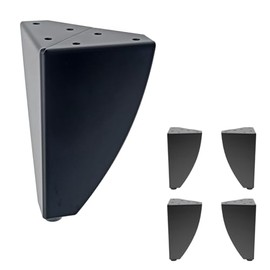 AKB Hardware Set of 4 Classic Style Sofa Cabinet Tables with Heavy-Duty Metal Legs – Durable Furniture for Living Room, Entryway, and Bedroom (Black, 6" H)