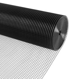 KANERS Black Vinyl Coated Wire Mesh PVC Hardware Cloth 1/2 in 24”x100’ 19 Gauge, Welded Wire Fencing Chicken Wire Mesh Roll Cage Wire Netting