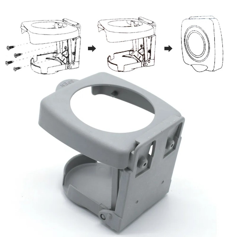 Xukey US Gray Folding Beverage Drink Cup Bottle Holder Mount