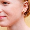 ALEXASCHA® Tiny Ceramic Stud Earrings Square • Nickel-Free Stud for