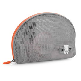 DOB SEHCS Small Mesh Makeup Bag for Purse Thickened Mesh Cosmetic Bags with Colored Zipper Women Cute Mini Toiletry Pouch for Travel, Daily Accessories Organizer Pencil Case, Grey, Semi-circular