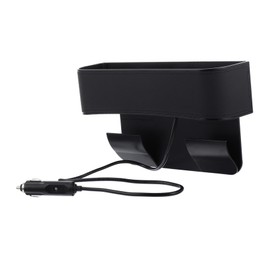 Parliky USB Car Seat Storage Organizer Leather Car Seat Gap Filler with Charging Ports Practical Storage Box for Phones Wallets